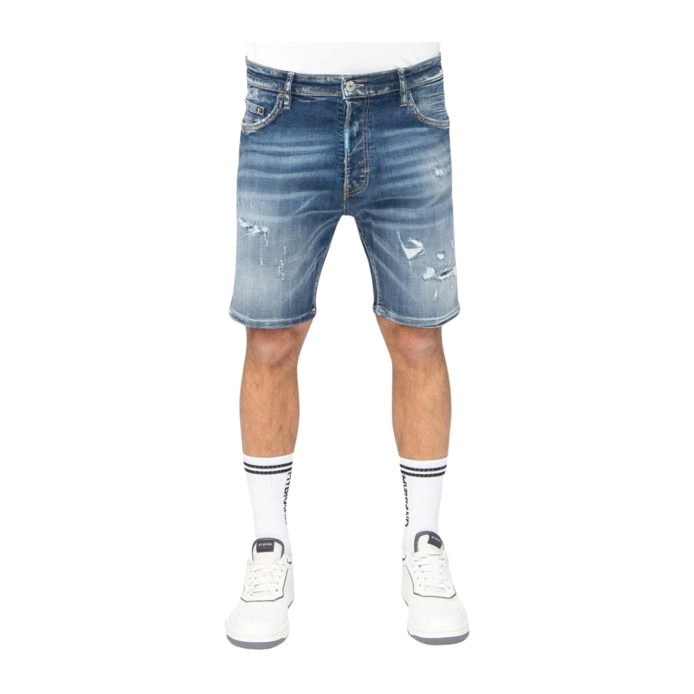 My Brand Korte Blauwe Ripped Rebel Jeans Blue Heren