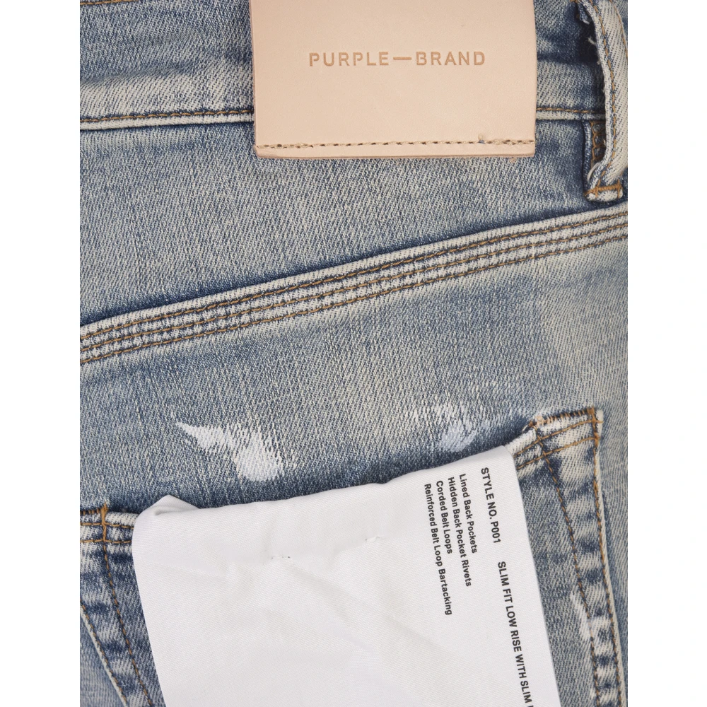 Purple Brand Blauwe Skinny Jeans met Distressed Details Blue Heren