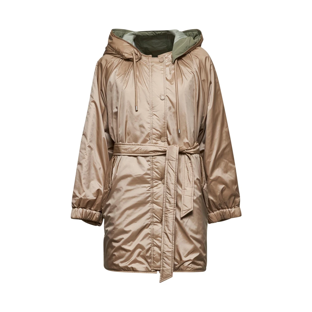 Max Mara Weekend Asymmetrische Geribbelde Taille Sweatshirt Jurk Beige Dames
