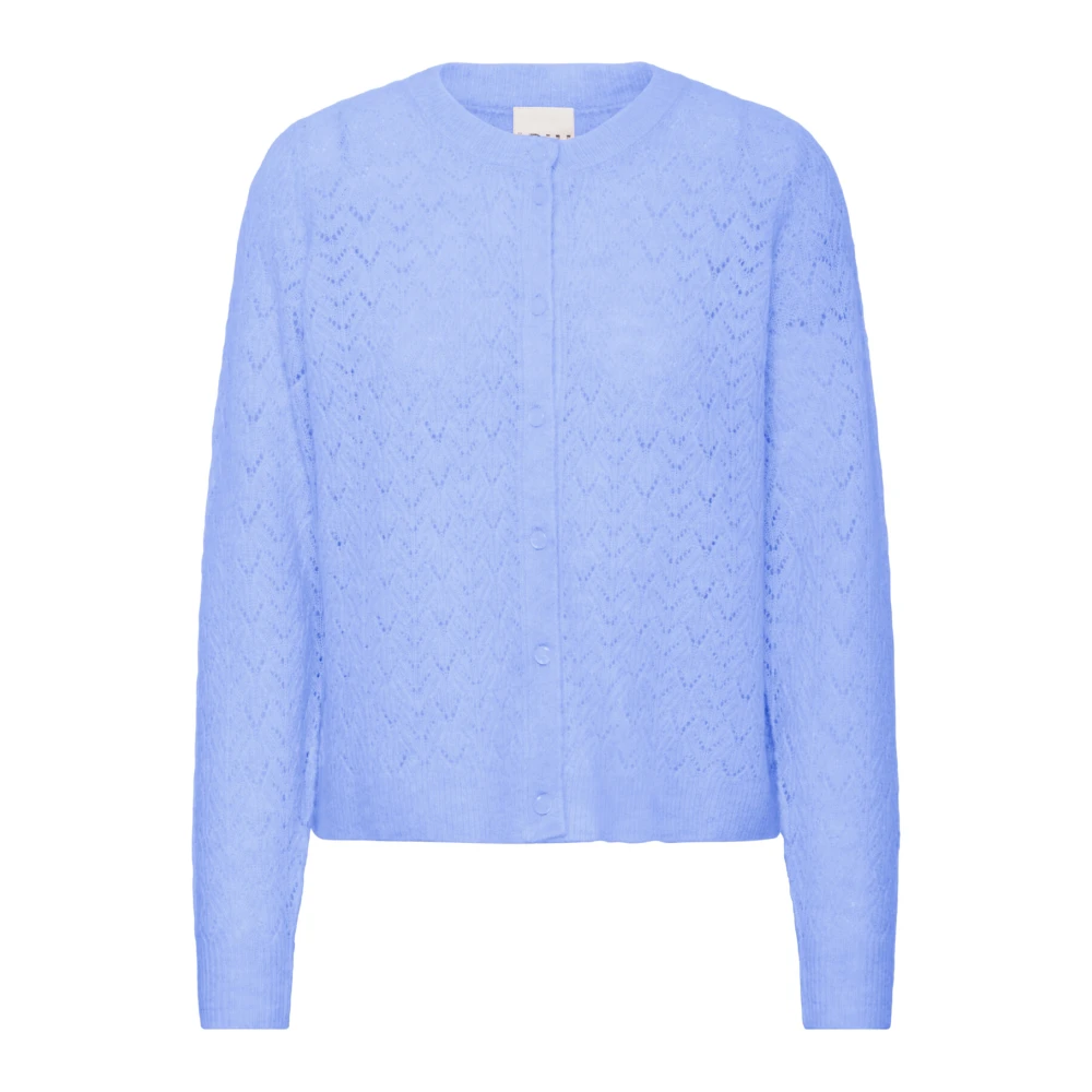Ichi Blauwe Gebreide Vest Ihbaila Ca3 Stijl Blue Dames