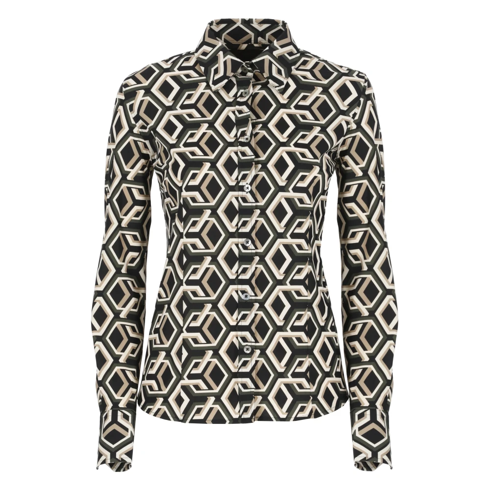 RRD Geometrisch Patroon Damesoverhemd Black Dames