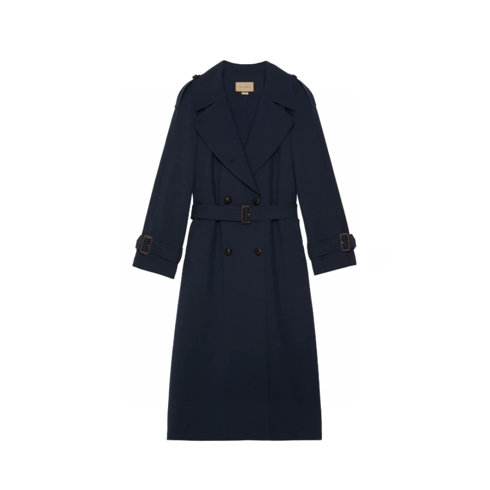 Gucci Wollen Trenchcoat Blue Dames