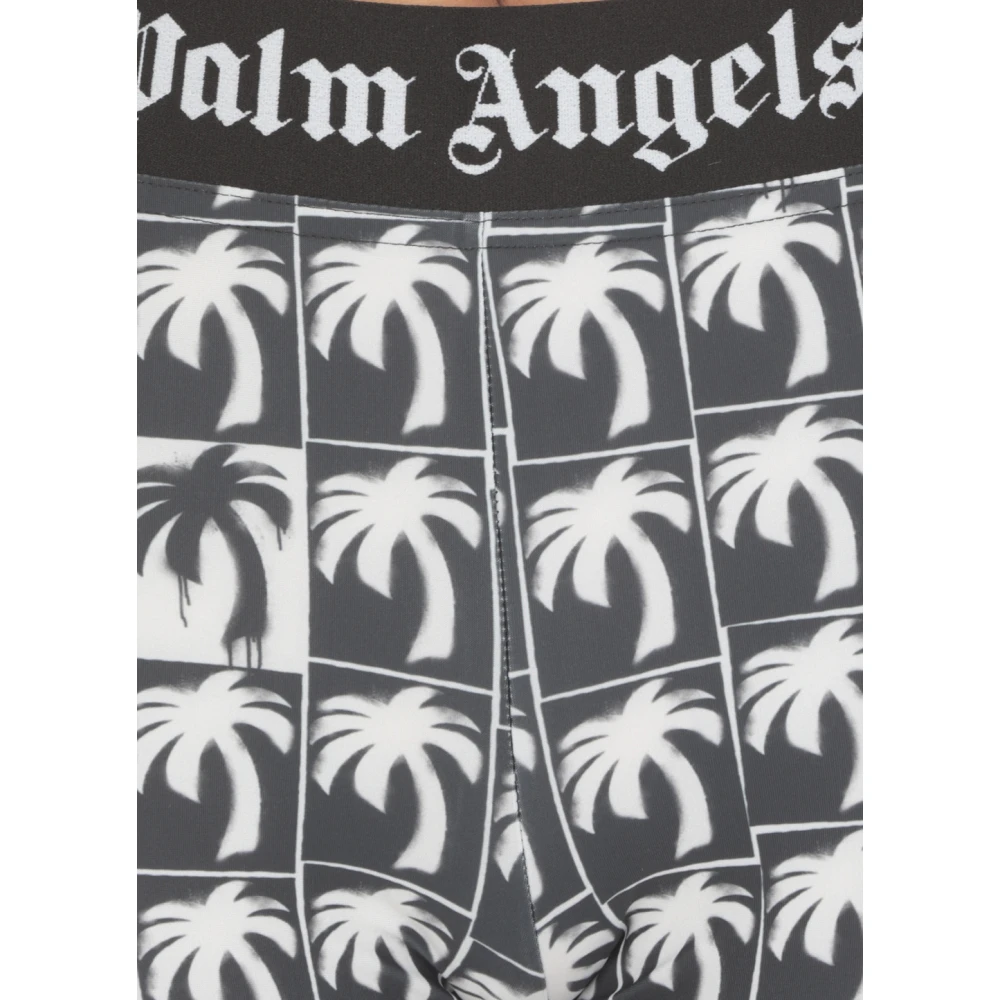 Palm Angels Zwarte en witte logo leggings Multicolor Dames