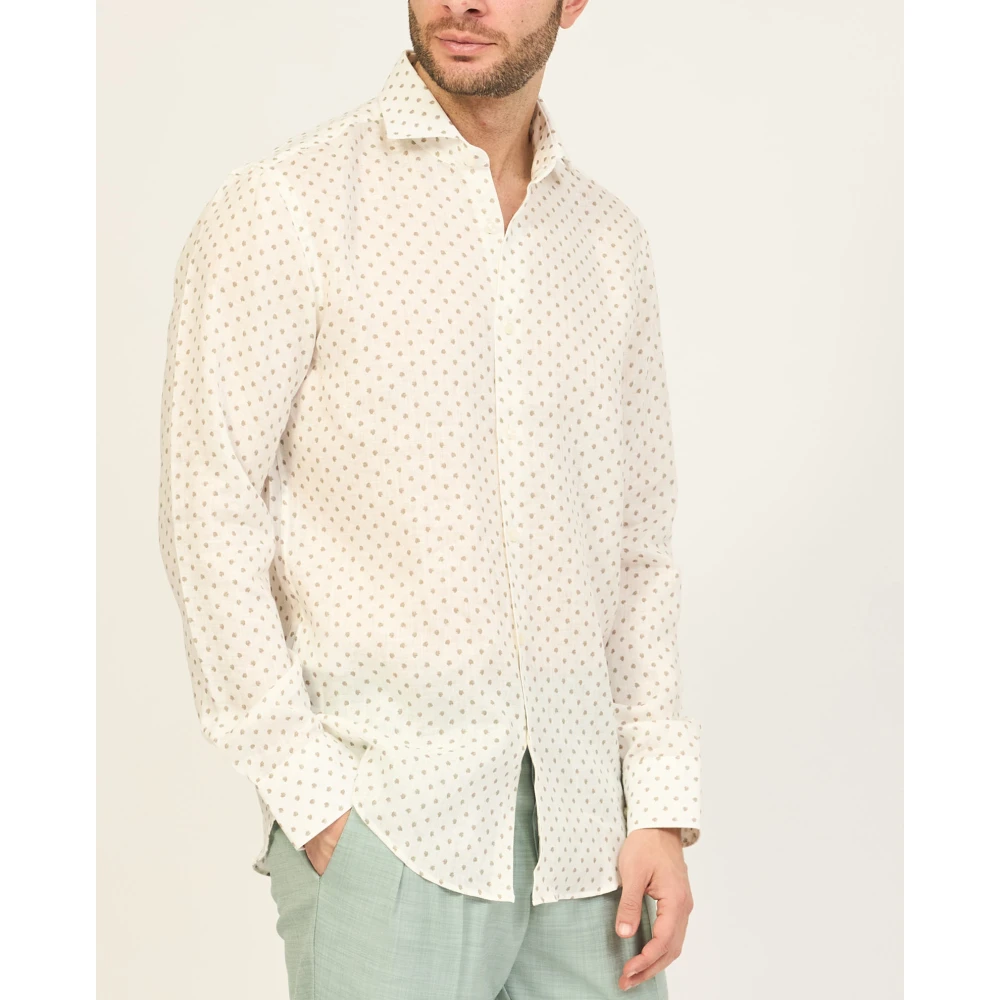 Boss Witte Shirt H-Joe Linnen Lange Mouw White Heren