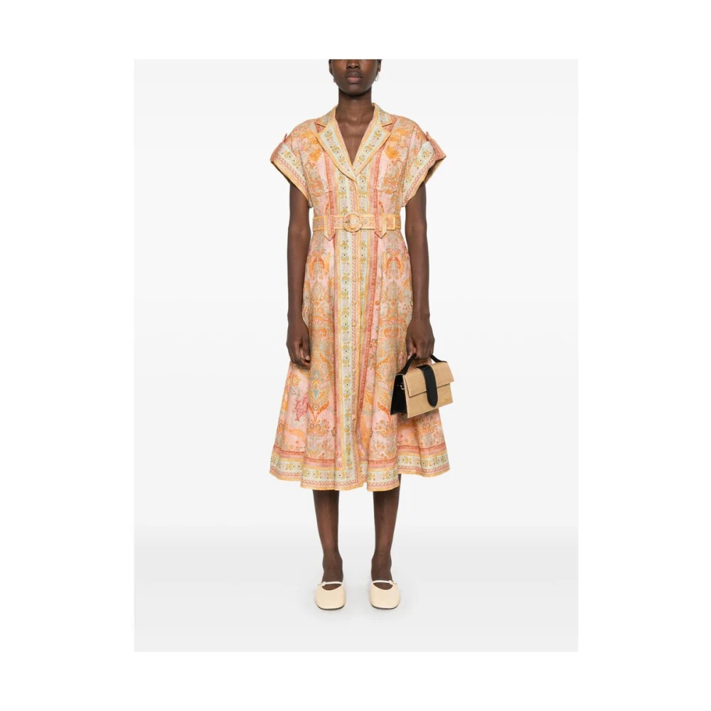 Zimmermann Grafische Print Linnen Jurk Multicolor Dames