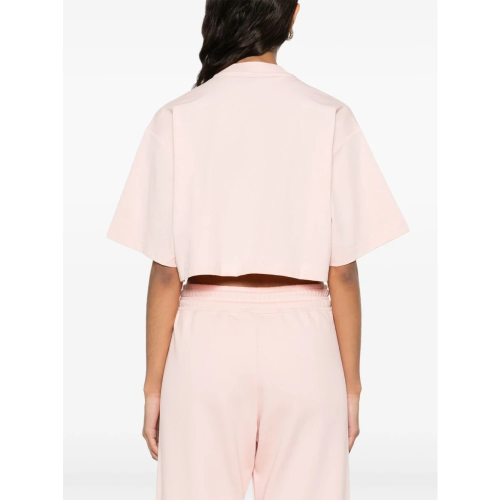 adidas by stella mccartney Roze Logo Print Crew Neck T-shirt Pink Dames