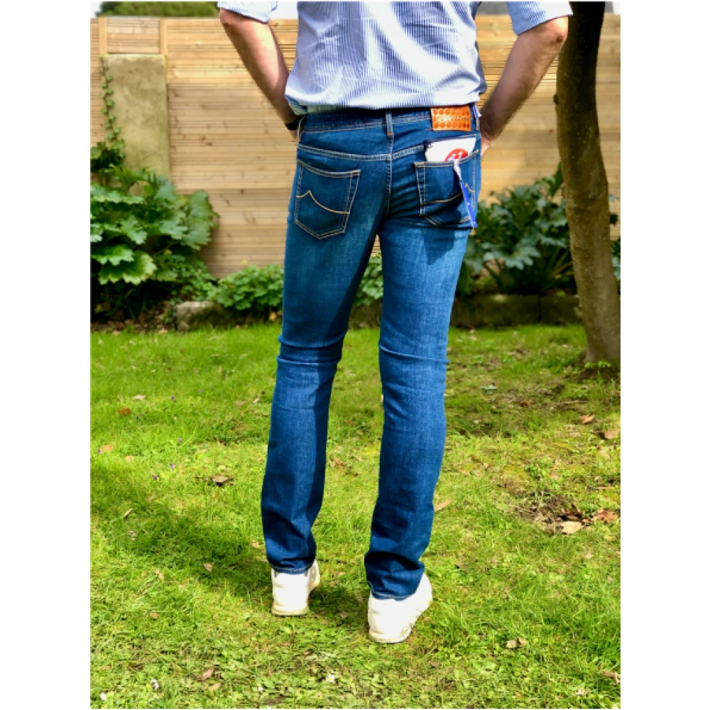 Jacob Cohën Slim Fit Jeans van Katoenmix met Geborduurde J Zak Blue Heren