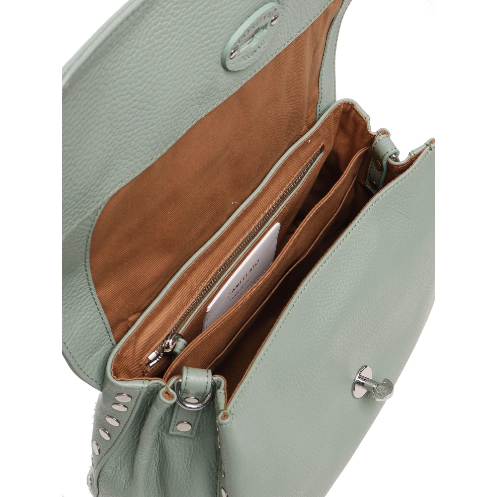 Zanellato Iconische dubbele sluiting salie leren tas Green Dames