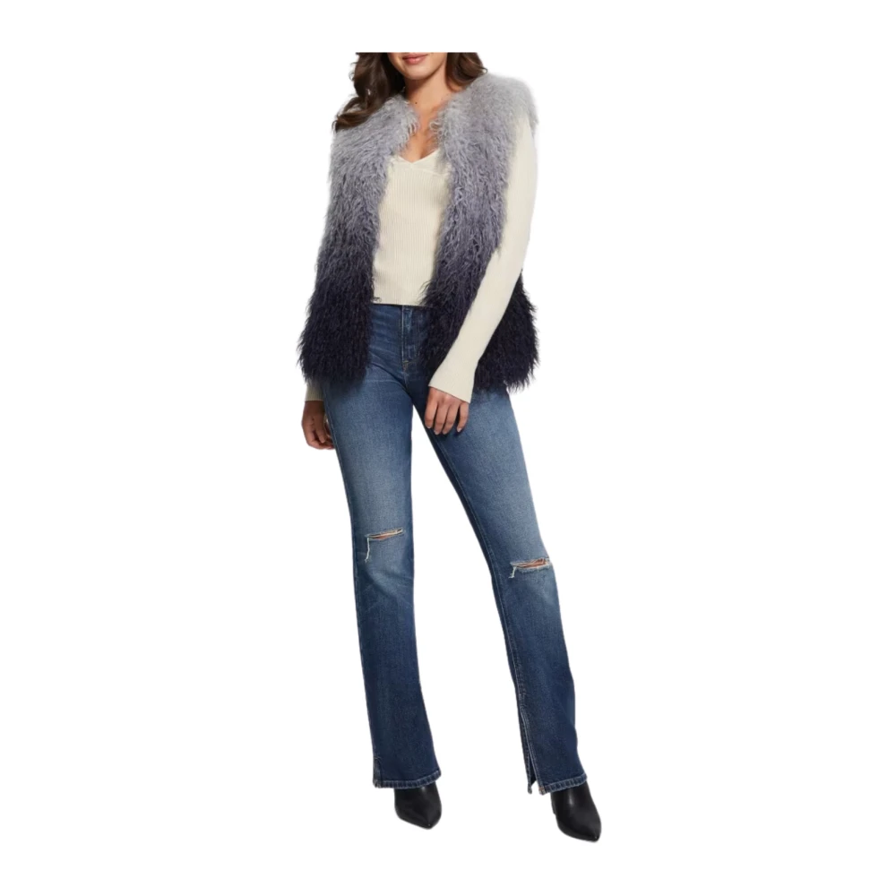 Guess Imitatiebont Vest Grijs Blauw Degrade Gray Dames