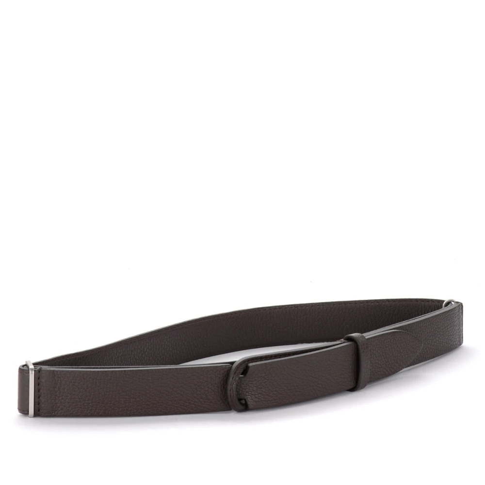 Orciani Gehamerd leer No Buckle riem Brown Heren