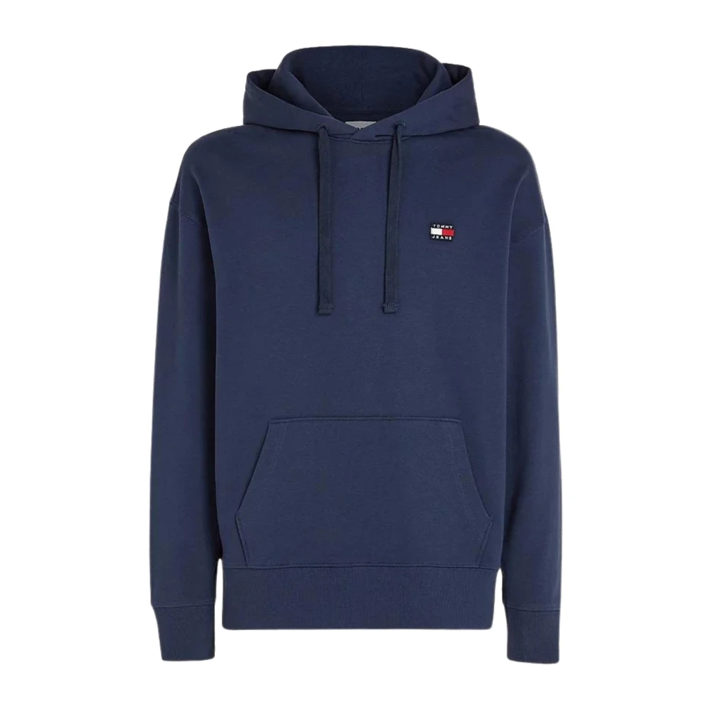 Tommy Jeans Men's Blue Cotton Hoodie With Relaxed Fit - Hoodies - S - Sweatshirts & Hoodies