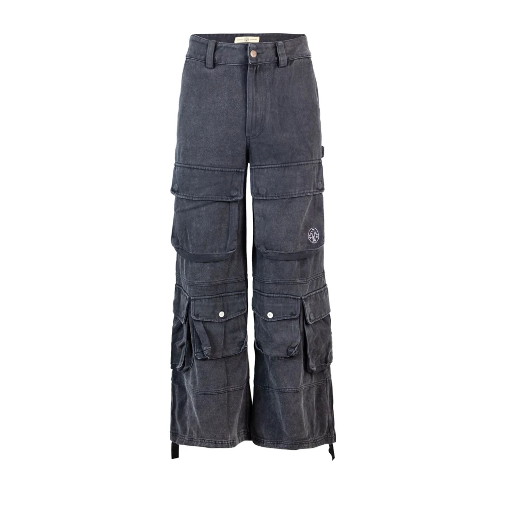 Untitled Artworks Zwarte Cargo Katoenen Broek Black Heren