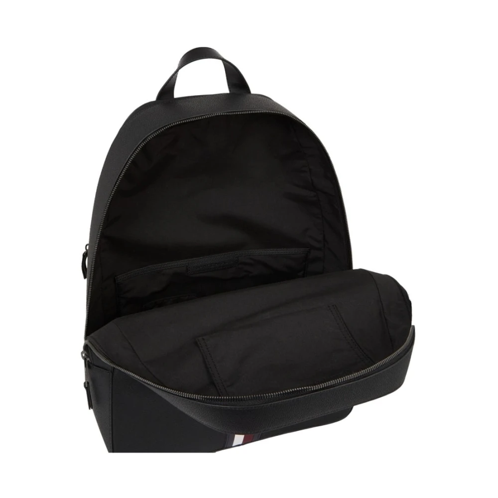 Tommy Hilfiger Zwarte Coated Canvas Rugzak Black Heren