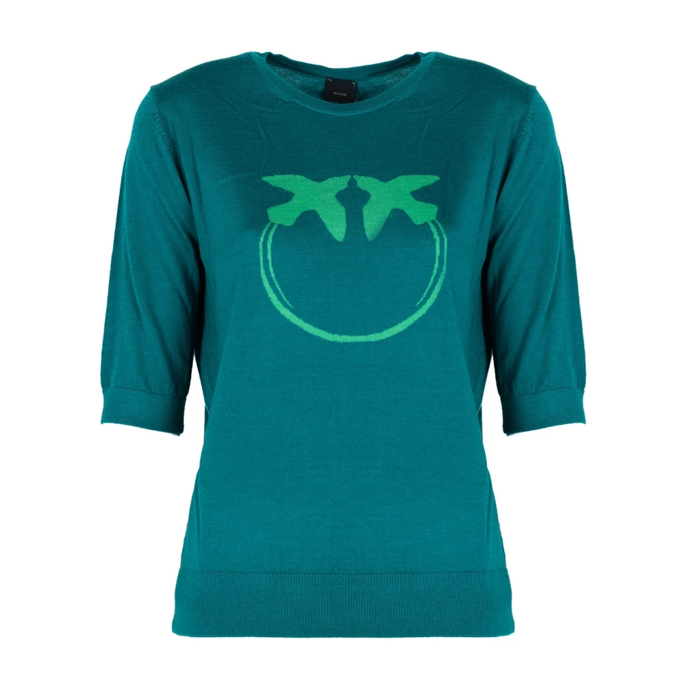 Pinko Elegante Blouse met Groot Logo Green Dames