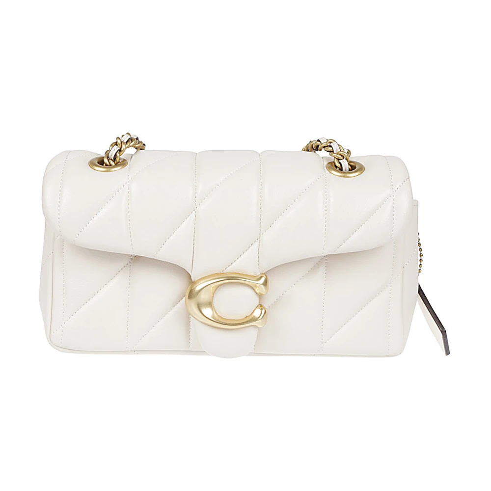 Coach Witte leren schoudertas met Pushlock White Dames