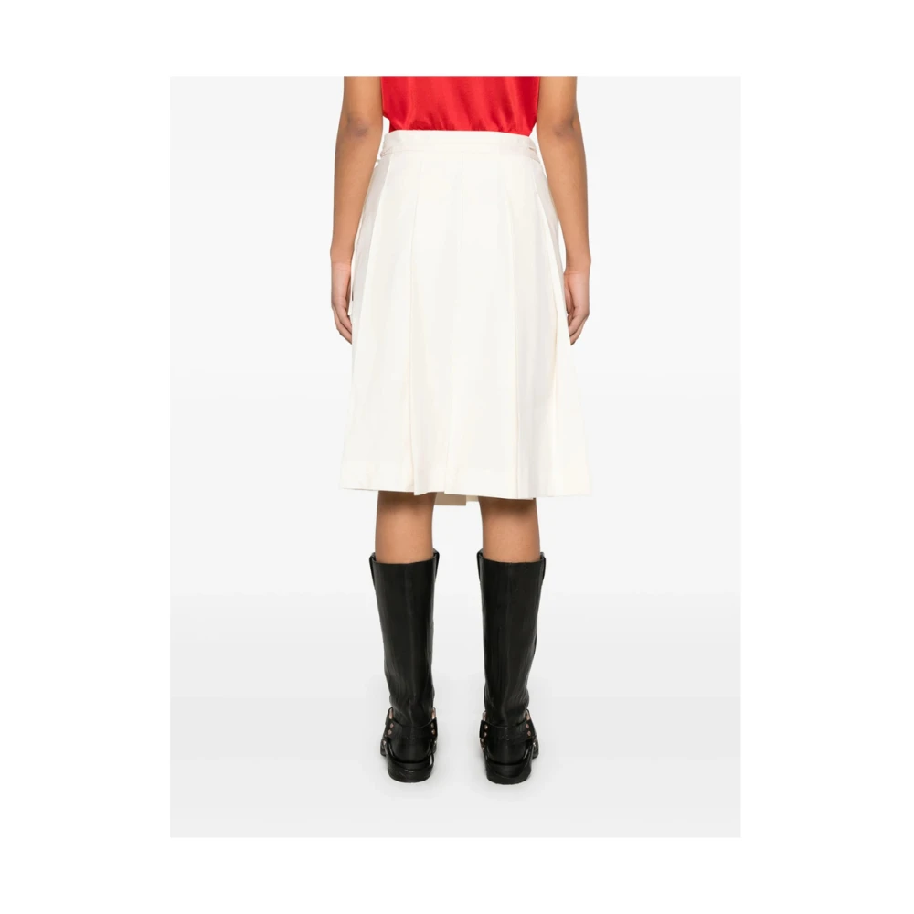 Dunst Amandel Beige Zijden Strik Shirt White Dames