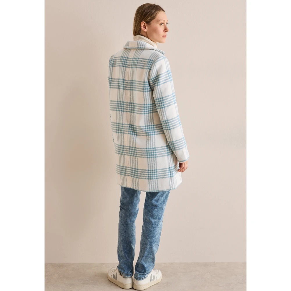 cecil Geruite Jas Stijlvol Comfortabel Vrouwen White Dames