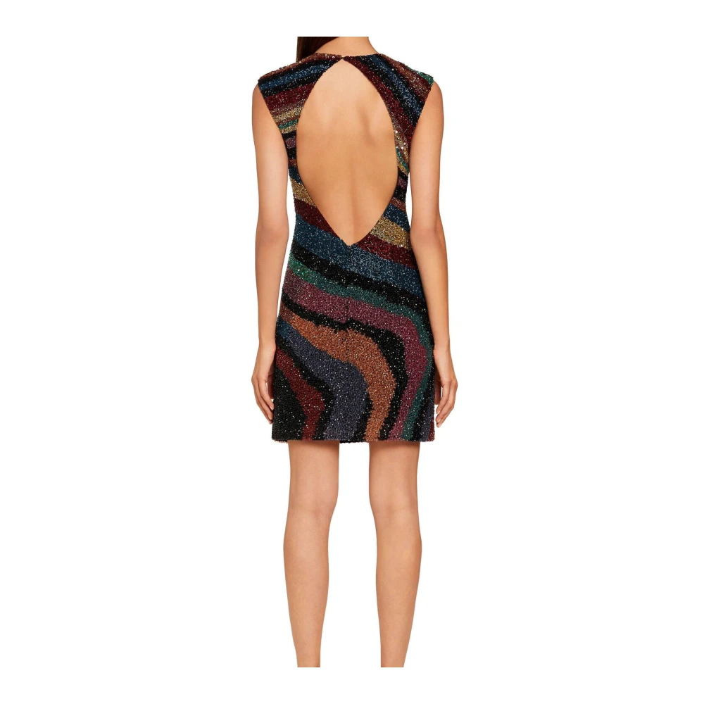 Roberto Cavalli Chameleon Rug Geborduurde Mini Jurk Multicolor Dames