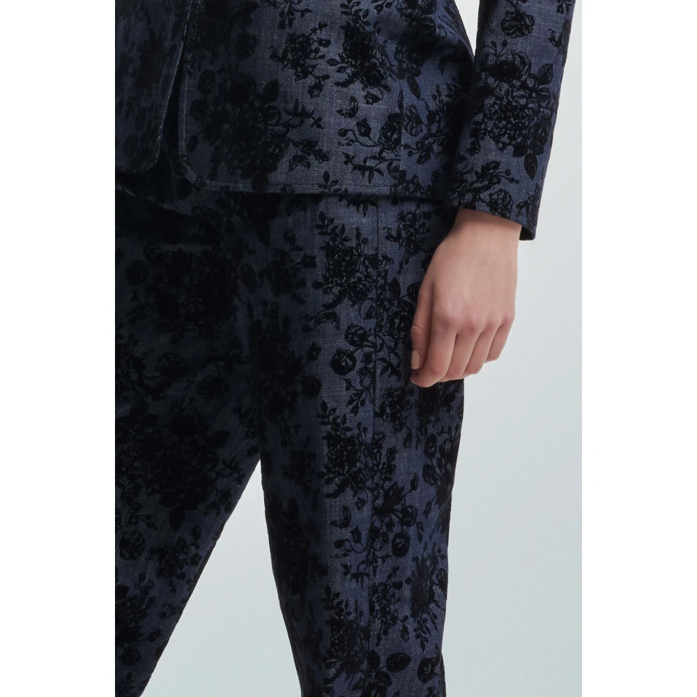 Kocca Bloemen geborduurde katoenen broek Multicolor Dames