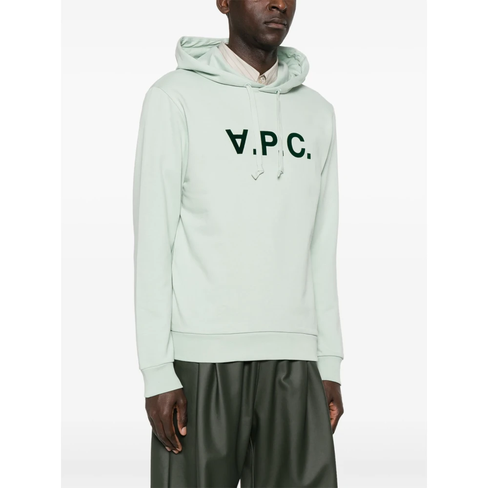 A.p.c. Katoenen Hoodie Green Heren