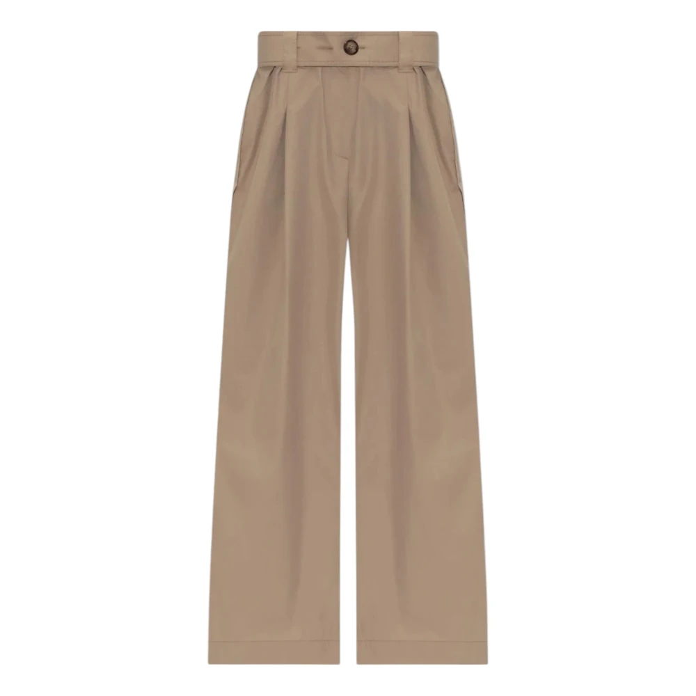Moncler Wijde Beige Broek Beige Dames
