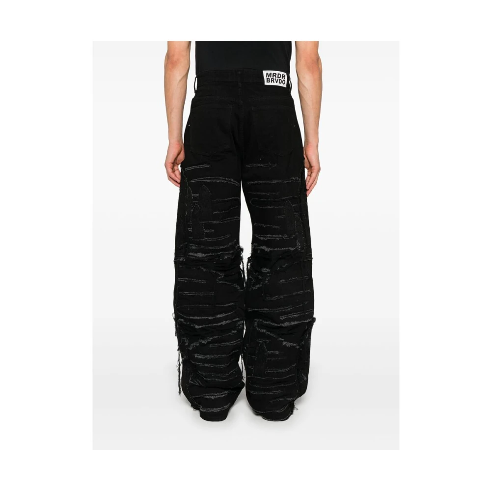 Who Decides War Zwarte Denim Patchwork Jeans Black Heren