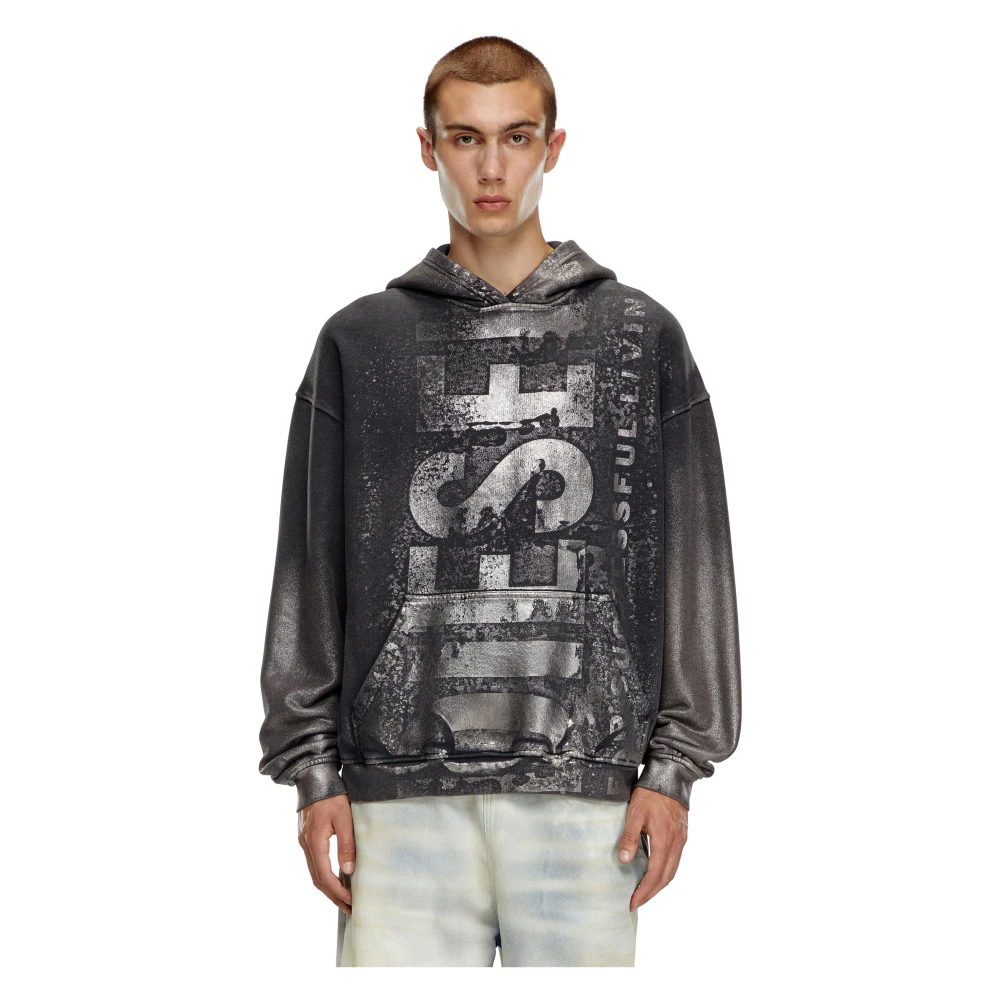 Diesel Uomo Grigio Felpe, Xl, New,