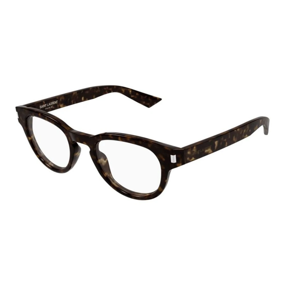 Saint Laurent Herren Braun Runde Optische Brille Mit Acetatrahmen