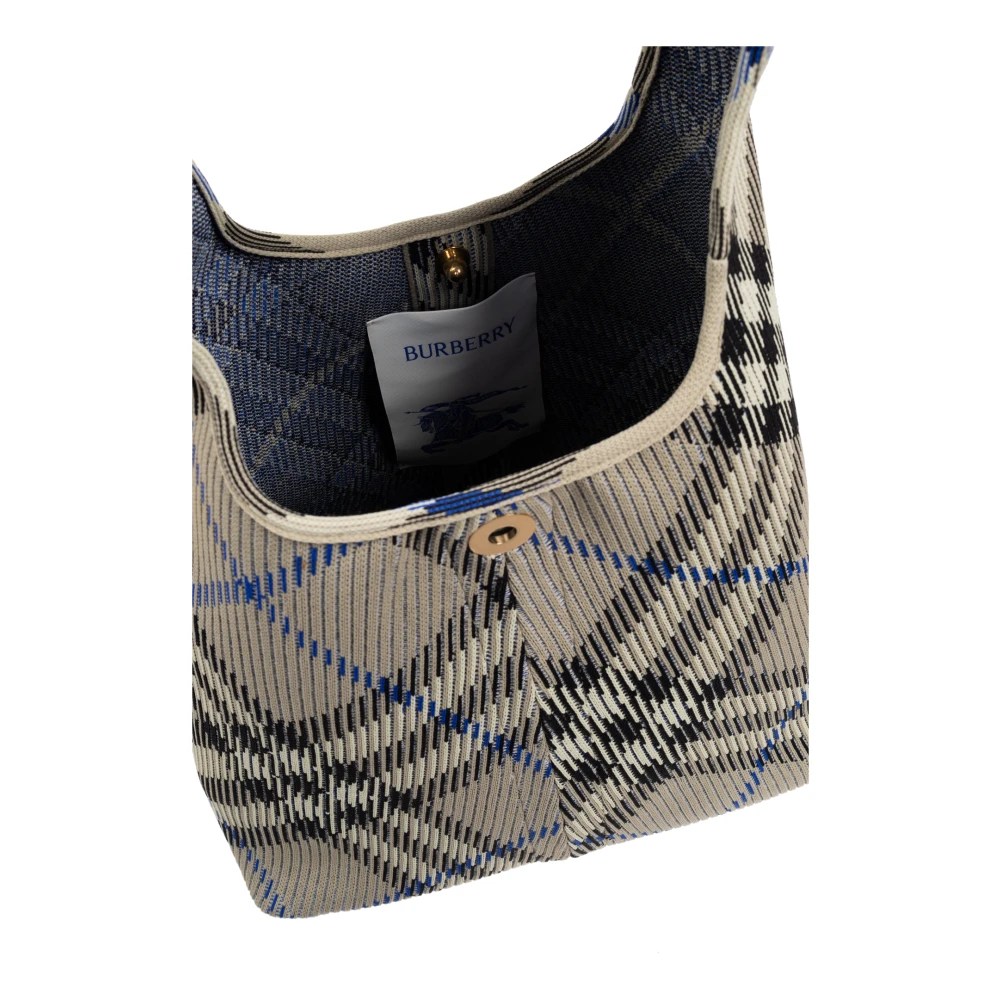 Burberry Schoudertas Gebreid Groot Gray Dames
