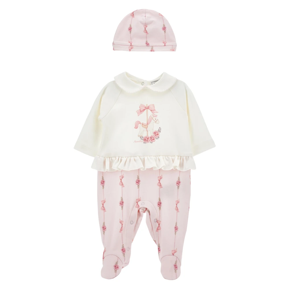 Monnalisa Carousel Horse Babygrow Gift Set - Female - Kids Sets - Pink - 6 M - Kids