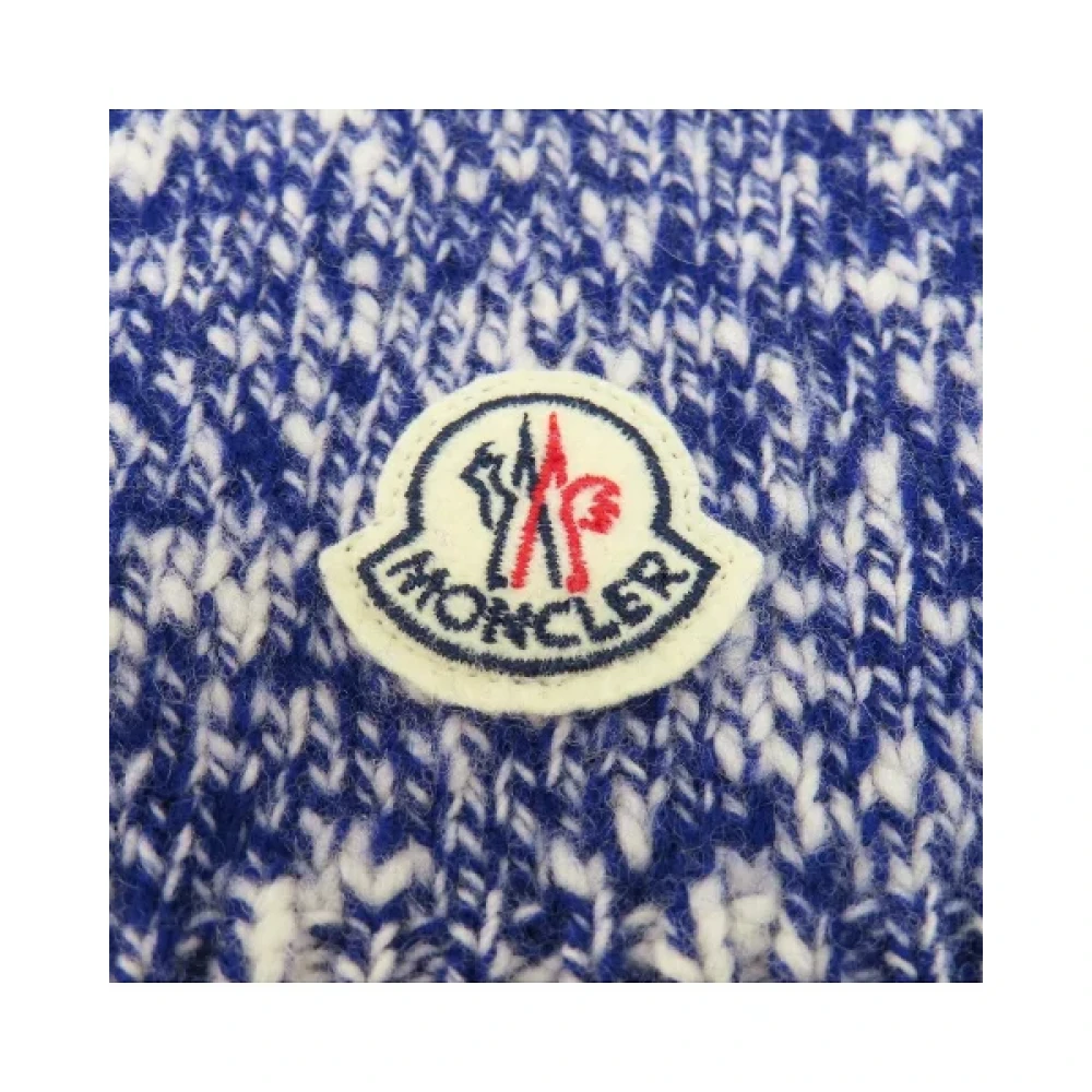 Moncler Pre-owned Wool scarves Blue Dames