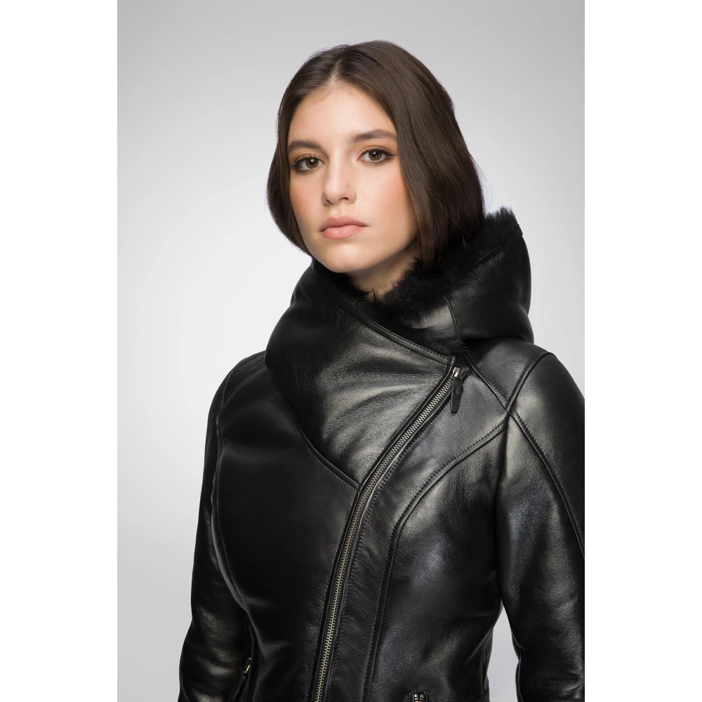Vespucci by VSP Estrella Zwarte Shearling Jas Black Dames