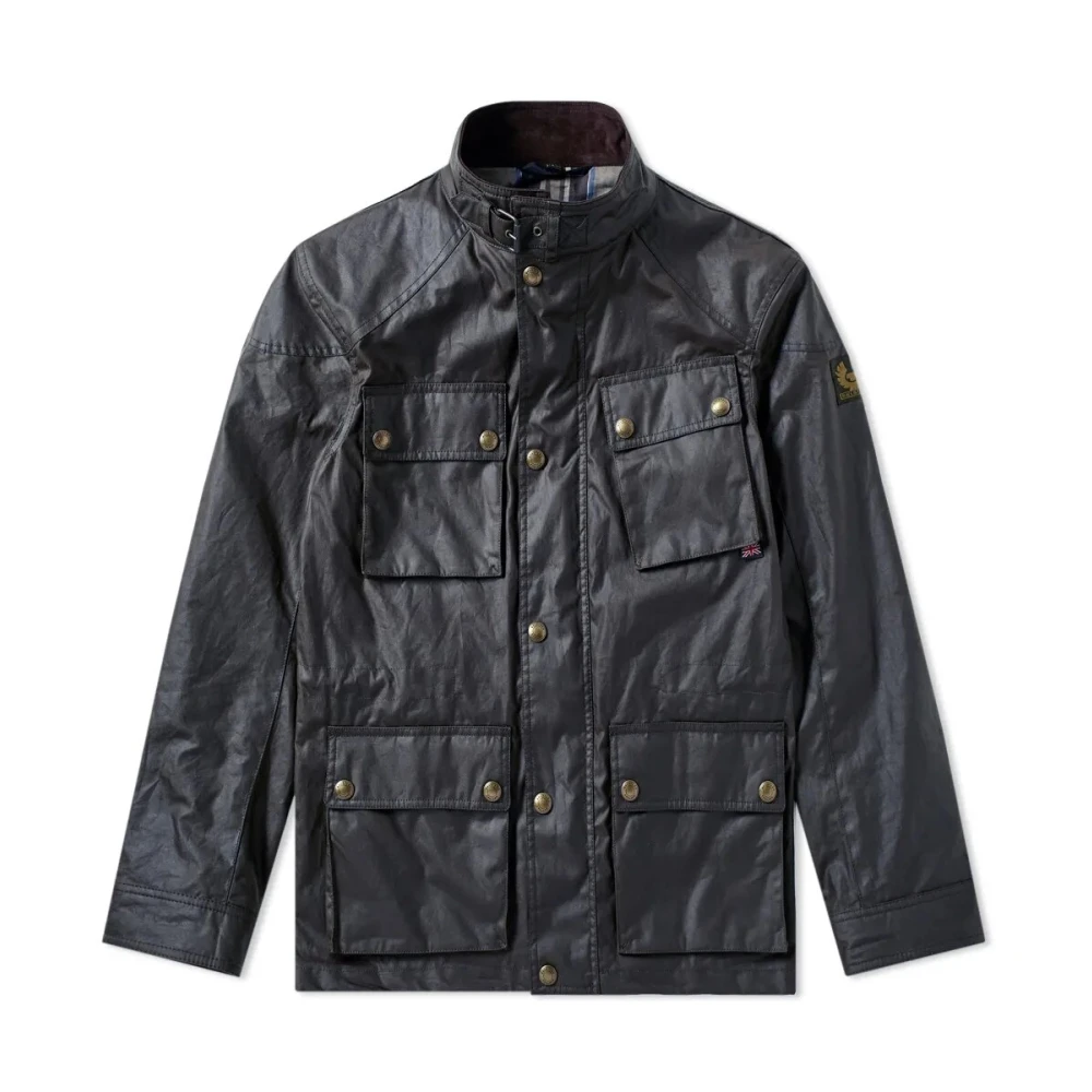 Belstaff Fieldmaster Jas van Gewaxt Katoen Blue Heren