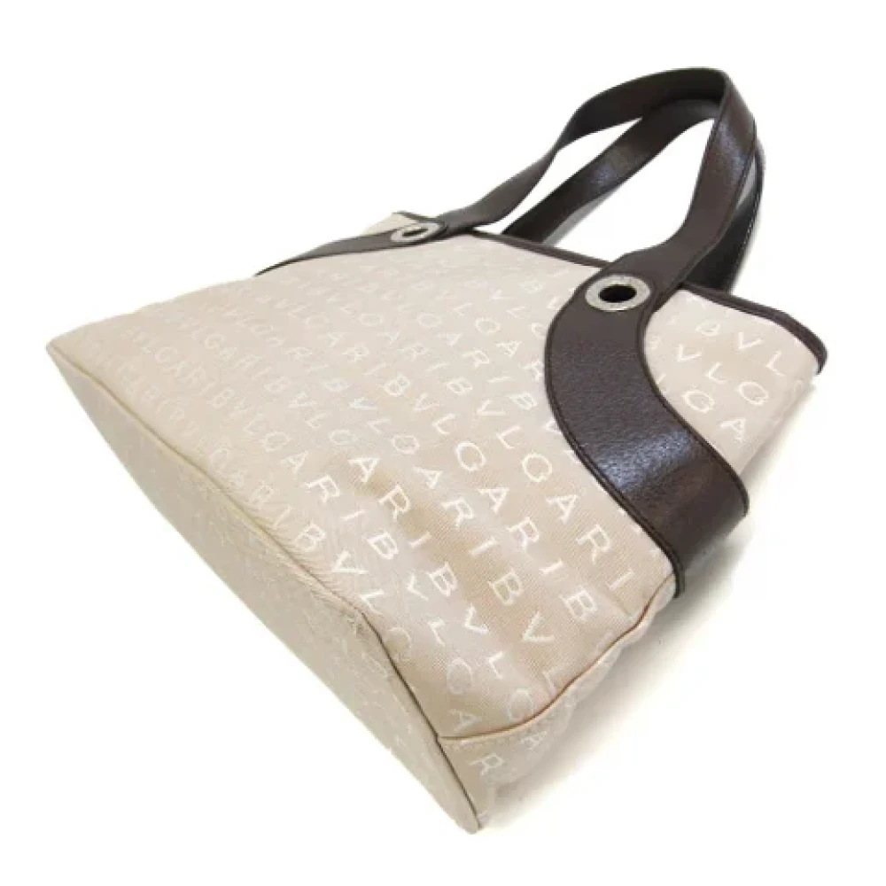 Bvlgari Vintage Pre-owned Leather handbags Beige Dames