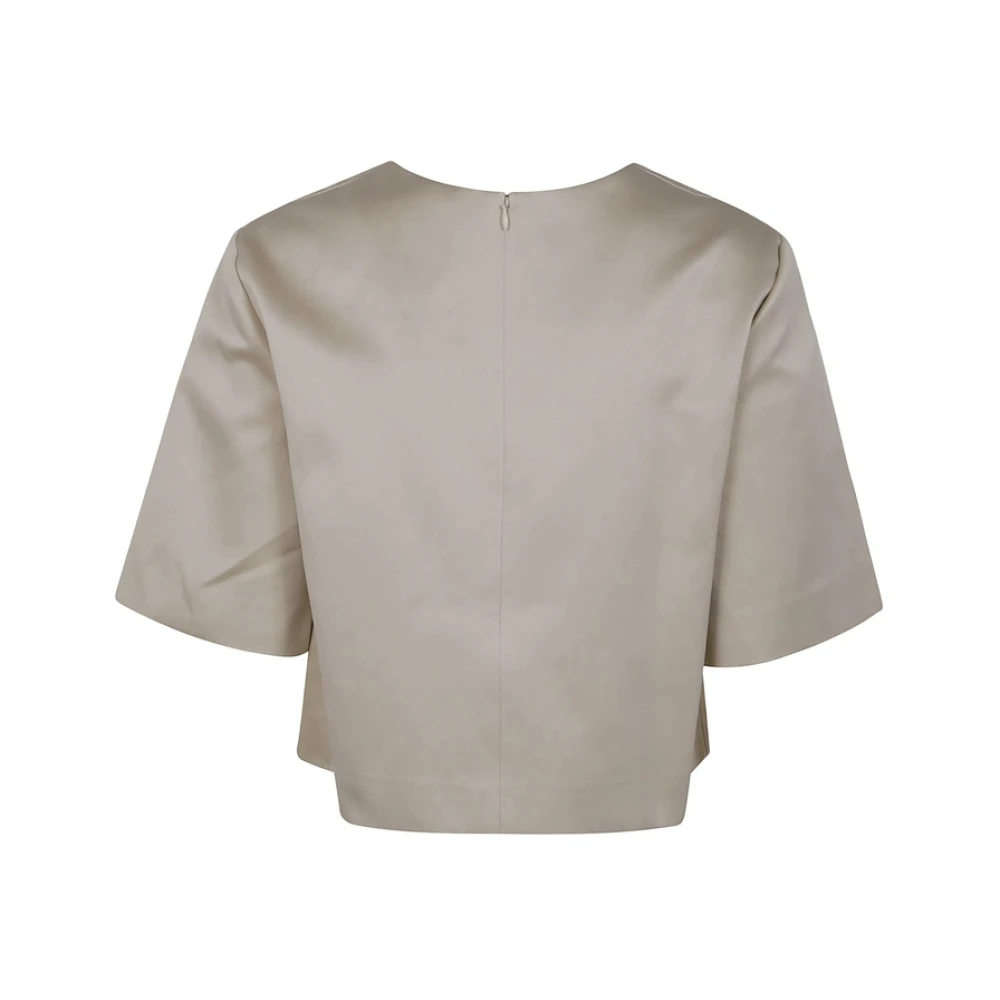 By Malene Birger Beige Ronde Hals Korte Mouw Top By Herenne Birger Beige Dames