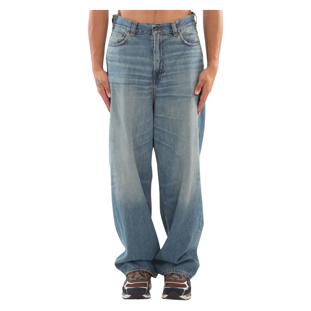Haikure Mid Wash Loose Jeans Blue Heren