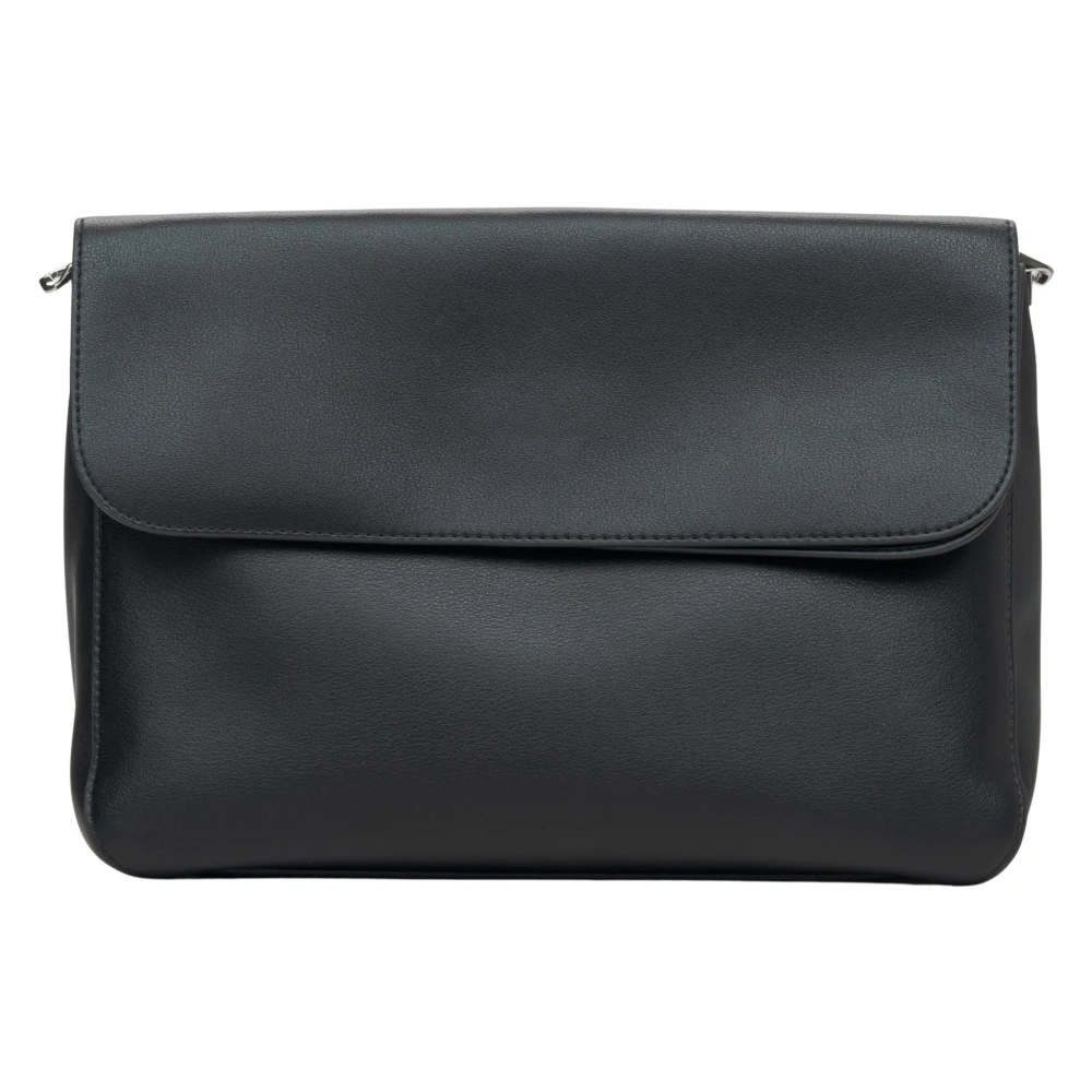 Estro Dames Zwarte Leren Ketting Crossbody Tas Er00115670 Black Dames