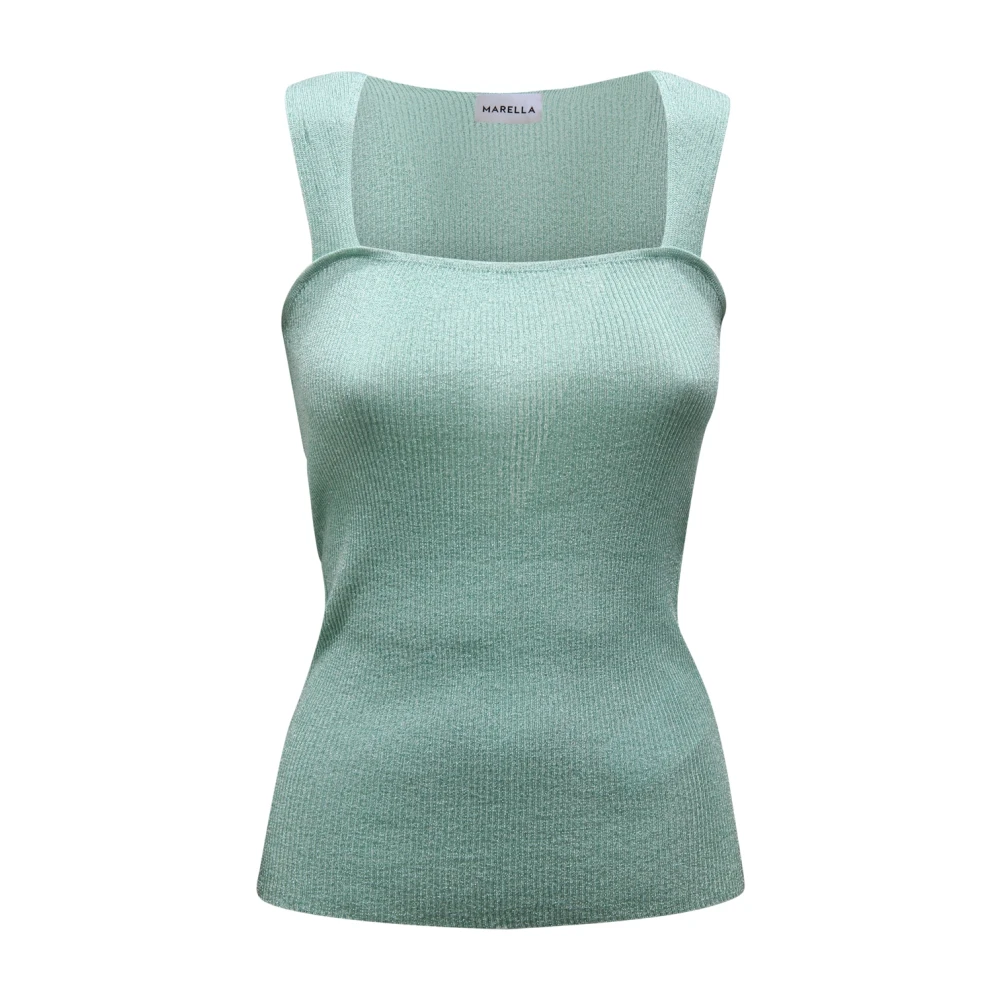 Marella Women's Green Sleeveless Tops, S, Nasello Tank