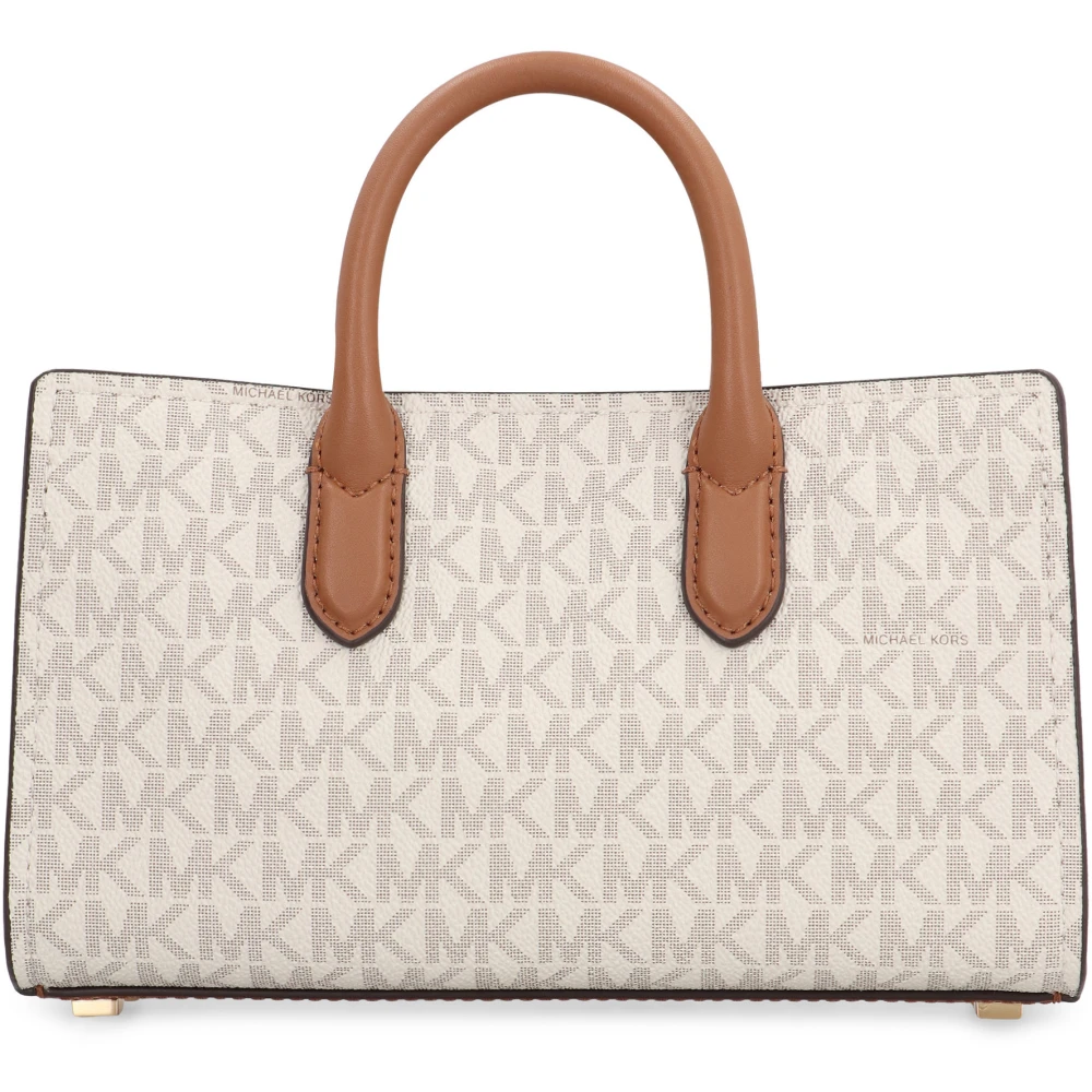 Michael Kors Kleine Gecoate Stoffen Schoudertas Beige Dames