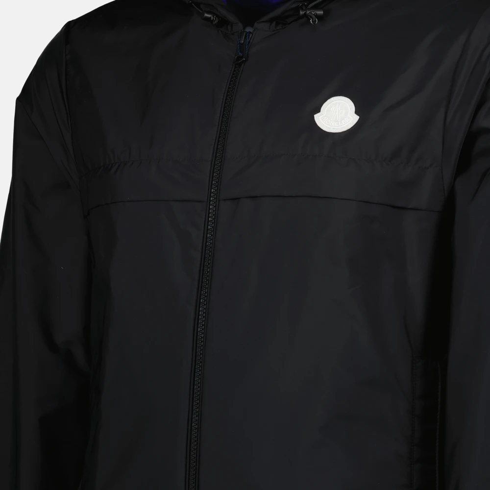 Moncler Zwarte Nylon Jas Rifeo Collectie Black Heren