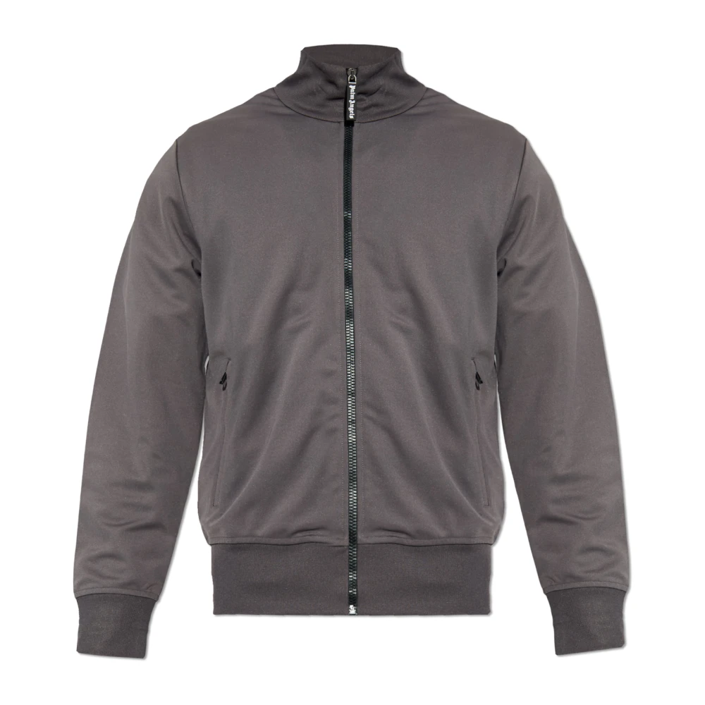 Palm Angels Uomo Grigio Felpa Con Collo Alla Coreana