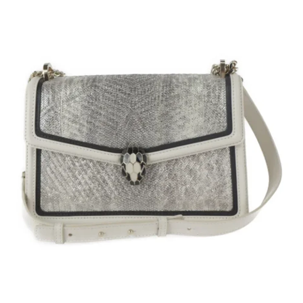 Bvlgari Vintage Pre-owned Fabric shoulder-bags Gray Dames