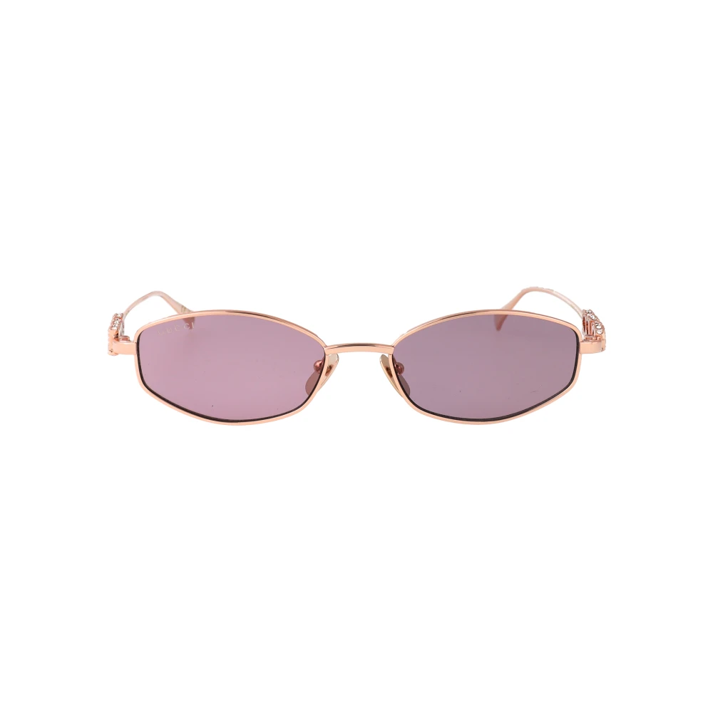 Gucci Gold Gg1802s 003 Woman Sunglasses Metal Violet Round - Image 3