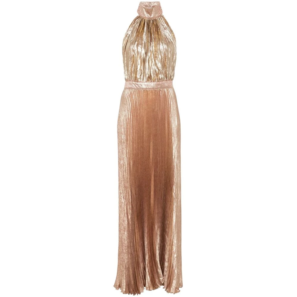 L'idée Gouden Metallic Halterjurk Yellow Dames