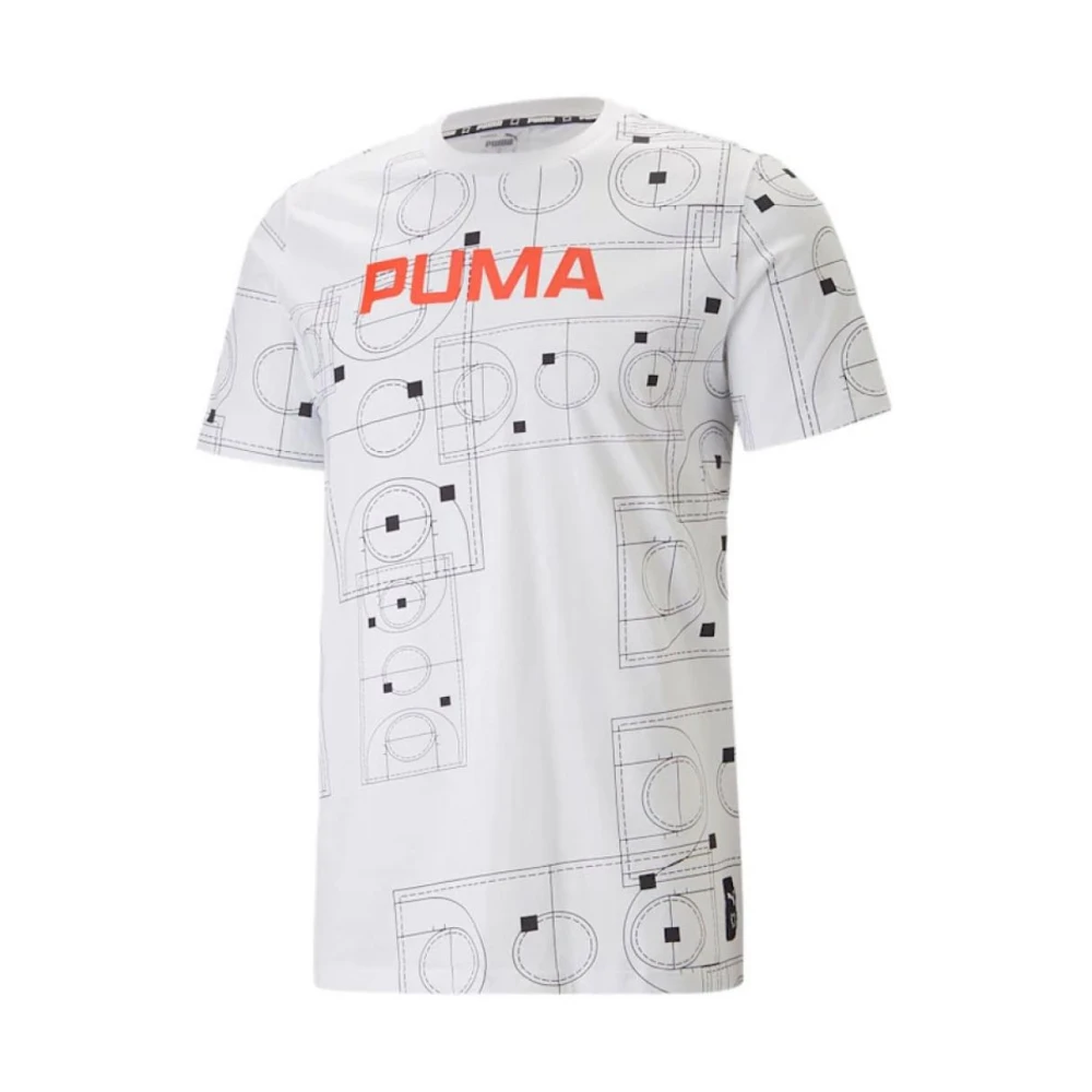 Puma Basketbal Grafisch Katoenen T-shirt White Heren