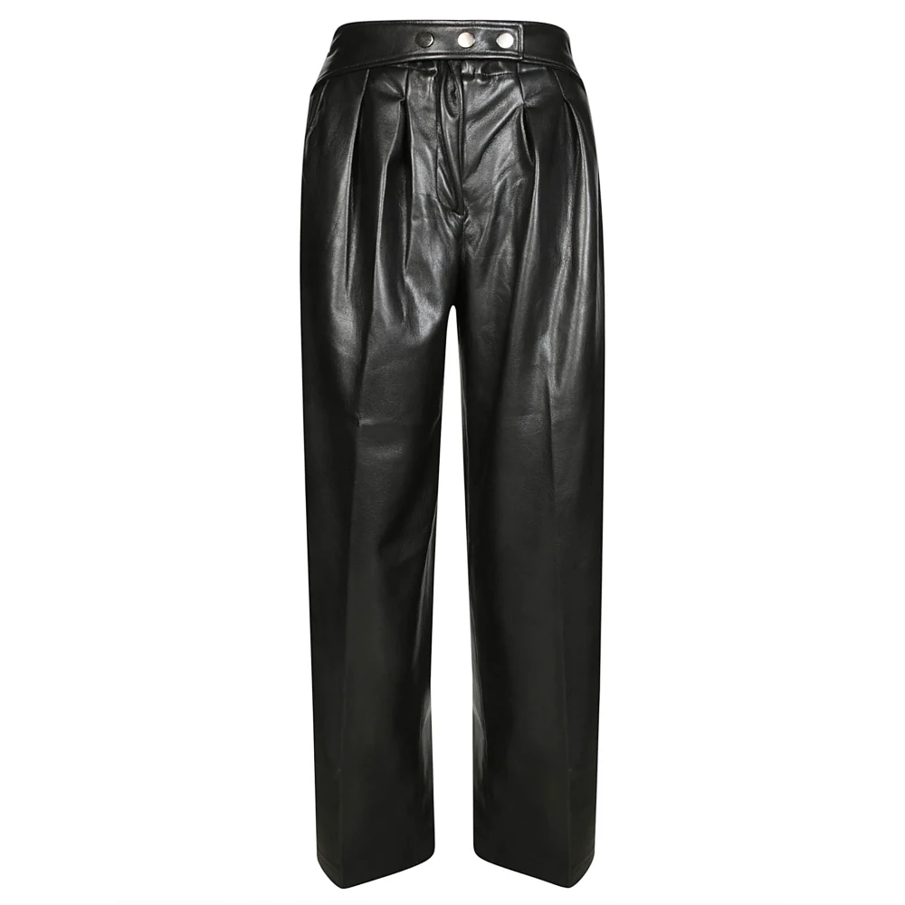 Andamane Losse veganistische leren broek Black Dames