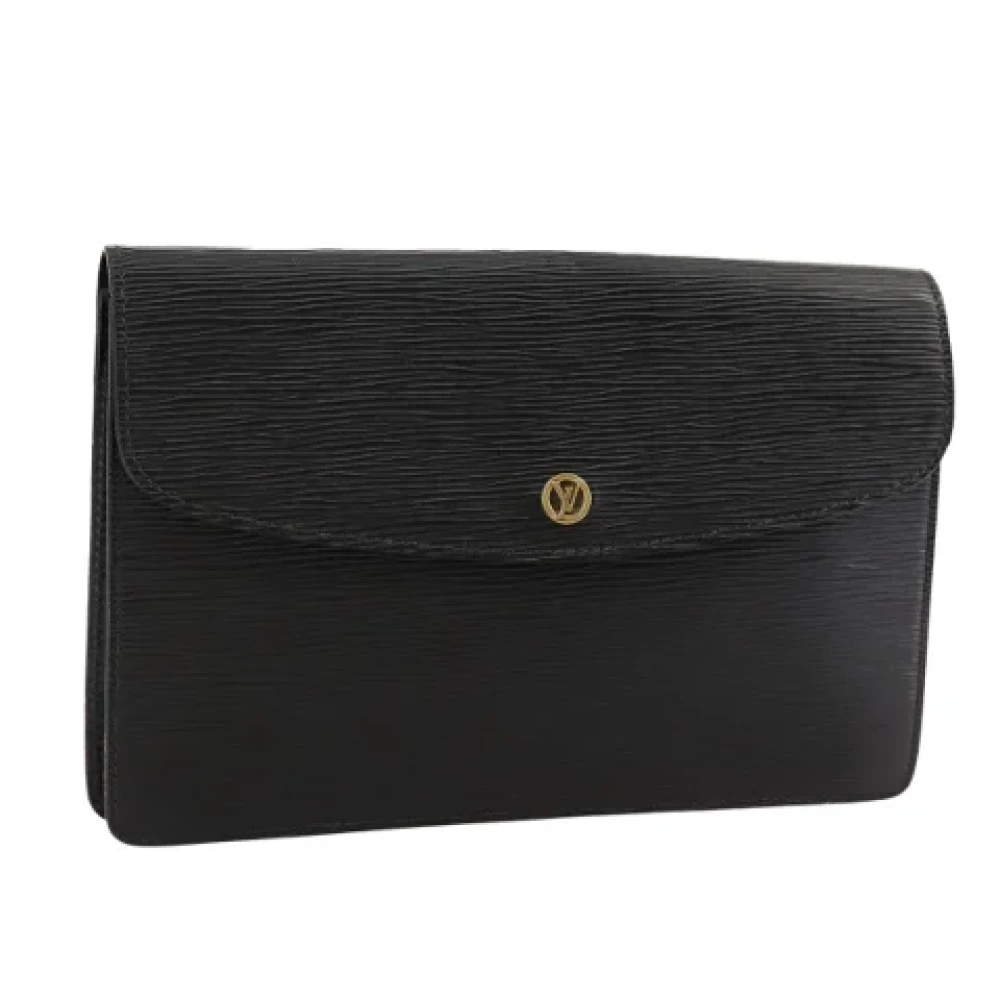 Louis Vuitton Vintage Pre-owned Leather clutches Black Dames