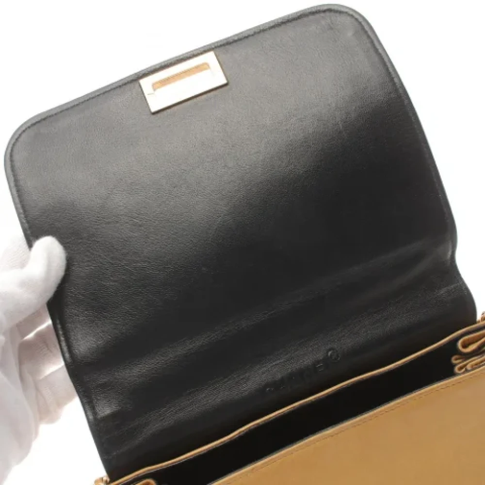 Chanel Vintage Pre-owned Leather shoulder-bags Beige Dames