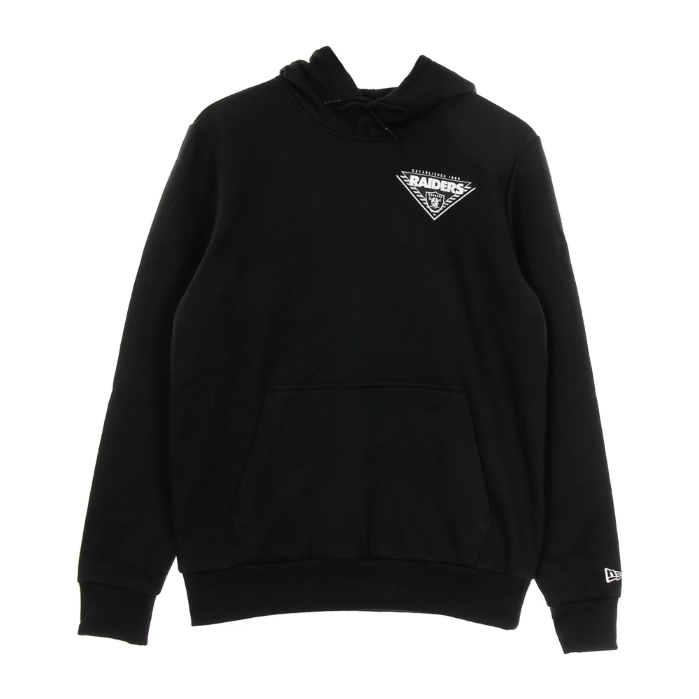 New era NFL Achterlogo Hoodie Zwart Wit Black Heren