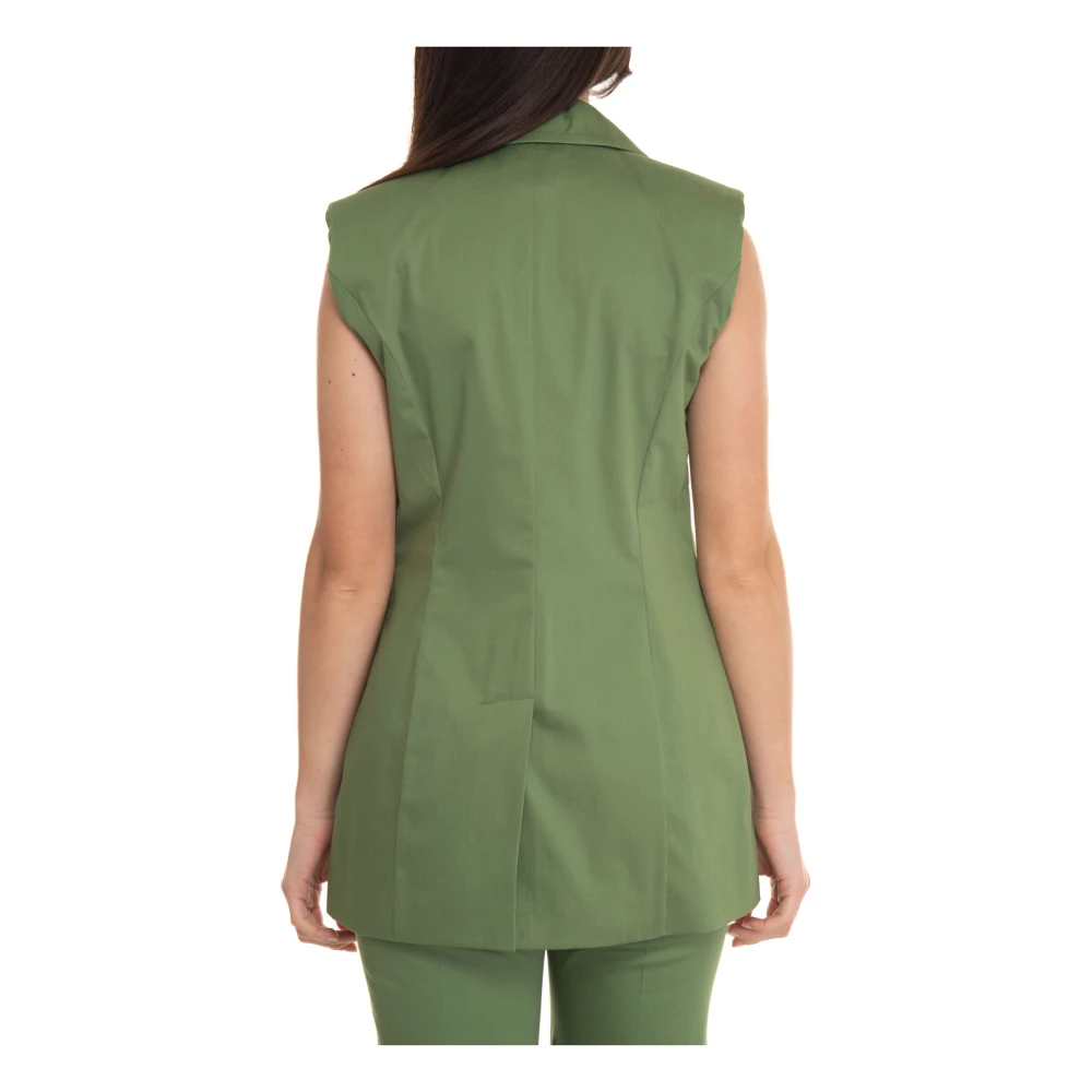 Pennyblack Lang Vest met Middenachtersplit Green Dames